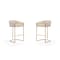 Manhattan Comfort Louvre Barstool in Cream and Titanium Gold (Set of 2) 2-BS016-CR - alternate 1